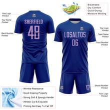 Load image into Gallery viewer, Custom Royal Light Purple Sublimation Soccer Uniform Jersey
