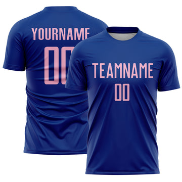 Custom Royal Light Pink Sublimation Soccer Uniform Jersey