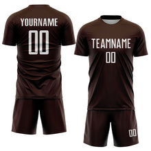 Load image into Gallery viewer, Custom Brown White Sublimation Soccer Uniform Jersey
