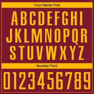 Custom Crimson Gold Sublimation Soccer Uniform Jersey