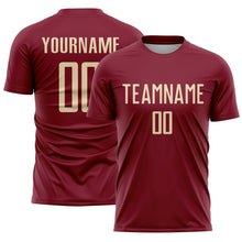 Load image into Gallery viewer, Custom Crimson Cream Sublimation Soccer Uniform Jersey
