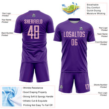Load image into Gallery viewer, Custom Purple Light Pink Sublimation Soccer Uniform Jersey
