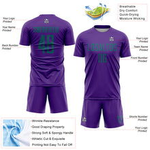Load image into Gallery viewer, Custom Purple Teal Sublimation Soccer Uniform Jersey

