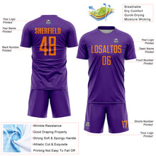 Load image into Gallery viewer, Custom Purple Bay Orange Sublimation Soccer Uniform Jersey
