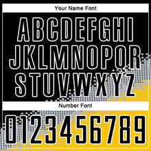 Load image into Gallery viewer, Custom Black Gray-Yellow Gradient Geometric Shape Sublimation Soccer Uniform Jersey
