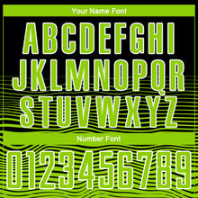 Load image into Gallery viewer, Custom Black Neon Green-White Gradient Line Sublimation Soccer Uniform Jersey
