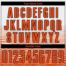 Load image into Gallery viewer, Custom White Orange-Black Gradient Line Sublimation Soccer Uniform Jersey
