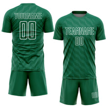Load image into Gallery viewer, Custom Kelly Green White Waves Shape Sublimation Soccer Uniform Jersey
