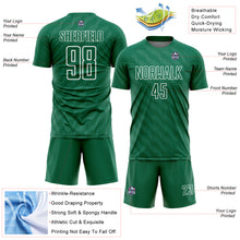 Load image into Gallery viewer, Custom Kelly Green White Waves Shape Sublimation Soccer Uniform Jersey
