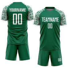 Load image into Gallery viewer, Custom Kelly Green White Geometric Shape Sublimation Soccer Uniform Jersey
