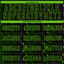 Load image into Gallery viewer, Custom Black Aurora Green Geometric Shape Sublimation Soccer Uniform Jersey
