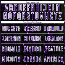 Load image into Gallery viewer, Custom Black Purple-White Geometric Shape Sublimation Soccer Uniform Jersey
