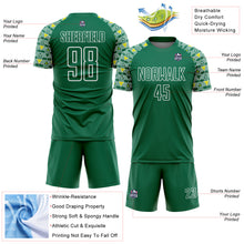 Load image into Gallery viewer, Custom Kelly Green White Geometric Shape Sublimation Soccer Uniform Jersey
