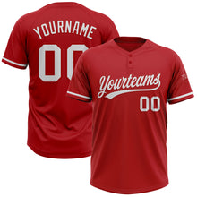 Load image into Gallery viewer, Custom Red White Two-Button Unisex Softball Jersey
