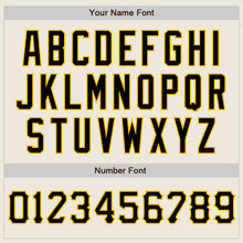 Load image into Gallery viewer, Custom Cream Black-Yellow Two-Button Unisex Softball Jersey
