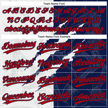Load image into Gallery viewer, Custom Graffiti Pattern Red-Navy 3D Two-Button Unisex Softball Jersey
