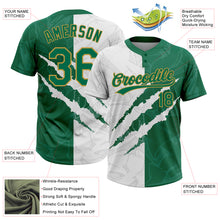 Load image into Gallery viewer, Custom Graffiti Pattern Kelly Green-Old Gold 3D Two-Button Unisex Softball Jersey
