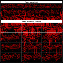 Load image into Gallery viewer, Custom Black Red 3D Pattern Dripping Splatter Art Two-Button Unisex Softball Jersey

