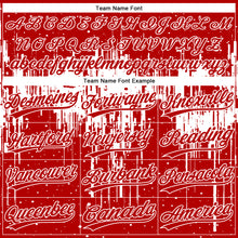 Load image into Gallery viewer, Custom Red White 3D Pattern Dripping Splatter Art Two-Button Unisex Softball Jersey
