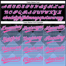 Load image into Gallery viewer, Custom Black Pink-Light Blue 3D Pattern Gradient Square Shapes Two-Button Unisex Softball Jersey
