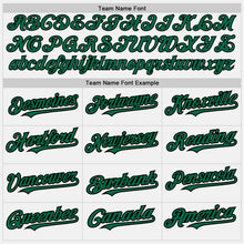 Load image into Gallery viewer, Custom White Black Pinstripe Kelly Green Two-Button Unisex Softball Jersey
