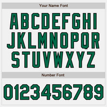 Load image into Gallery viewer, Custom White Black Pinstripe Kelly Green Two-Button Unisex Softball Jersey
