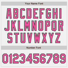 Load image into Gallery viewer, Custom White Green Pinstripe Pink Two-Button Unisex Softball Jersey

