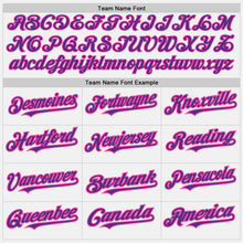 Load image into Gallery viewer, Custom White Pink Pinstripe Purple Two-Button Unisex Softball Jersey
