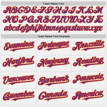 Load image into Gallery viewer, Custom White Orange Pinstripe Purple Two-Button Unisex Softball Jersey
