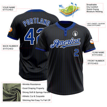 Load image into Gallery viewer, Custom Black Royal Pinstripe White Two-Button Unisex Softball Jersey
