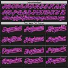 Load image into Gallery viewer, Custom Black Pink Pinstripe Purple Two-Button Unisex Softball Jersey
