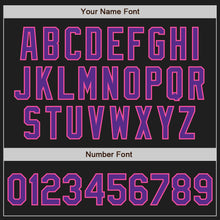 Load image into Gallery viewer, Custom Black Pink Pinstripe Purple Two-Button Unisex Softball Jersey
