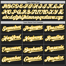 Load image into Gallery viewer, Custom Black Gold Pinstripe White-Gold Two-Button Unisex Softball Jersey
