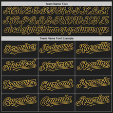 Load image into Gallery viewer, Custom Black Old Gold Pinstripe Old Gold Two-Button Unisex Softball Jersey
