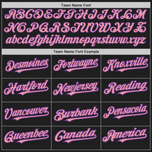 Load image into Gallery viewer, Custom Black Purple Pinstripe Medium Pink Two-Button Unisex Softball Jersey
