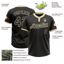 Load image into Gallery viewer, Custom Black Cream Pinstripe Cream Two-Button Unisex Softball Jersey
