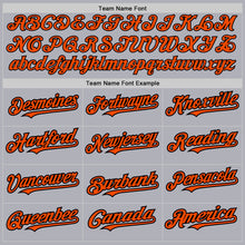 Load image into Gallery viewer, Custom Gray Black Pinstripe Orange Two-Button Unisex Softball Jersey
