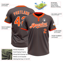 Load image into Gallery viewer, Custom Steel Gray Orange Pinstripe White Two-Button Unisex Softball Jersey
