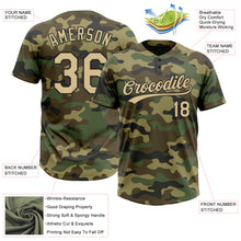 Load image into Gallery viewer, Custom Camo Vegas Gold-Black Salute To Service Two-Button Unisex Softball Jersey
