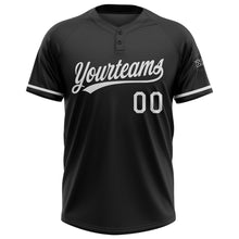 Load image into Gallery viewer, Custom Black White Two-Button Unisex Softball Jersey
