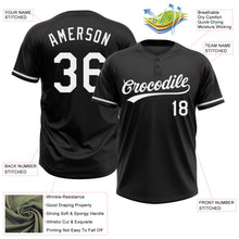 Load image into Gallery viewer, Custom Black White Two-Button Unisex Softball Jersey

