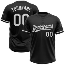 Load image into Gallery viewer, Custom Black White Two-Button Unisex Softball Jersey
