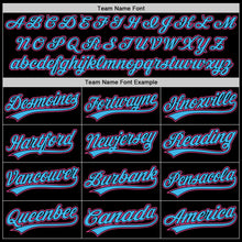 Load image into Gallery viewer, Custom Black Pink-Sky Blue Two-Button Unisex Softball Jersey
