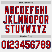 Load image into Gallery viewer, Custom White Red-Navy Two-Button Unisex Softball Jersey
