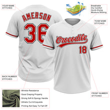 Load image into Gallery viewer, Custom White Red-Black Two-Button Unisex Softball Jersey

