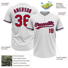 Load image into Gallery viewer, Custom White Red-Royal Two-Button Unisex Softball Jersey
