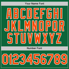 Load image into Gallery viewer, Custom Kelly Green Orange-White Two-Button Unisex Softball Jersey
