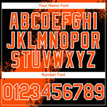 Load image into Gallery viewer, Custom Orange Black-White 3D Pattern Abstract Brush Stroke Two-Button Unisex Softball Jersey
