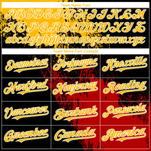Load image into Gallery viewer, Custom Black Gold-Red 3D Pattern Abstract Brush Stroke Two-Button Unisex Softball Jersey
