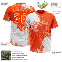 Load image into Gallery viewer, Custom White Orange 3D Pattern Abstract Brush Stroke Two-Button Unisex Softball Jersey
